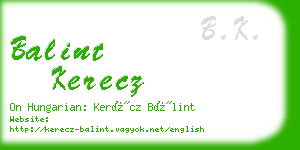 balint kerecz business card